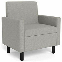 Safco Movvi Modular Single-Seat Chair with Both Arms 33.8" Height x 30" Width x 24" Depth - Finish: Dorset Platinum - Long Lasting, Durable, Upholstered, Armrest, Upholstered Arm, Modular - For Lounge (MISSABDT15)