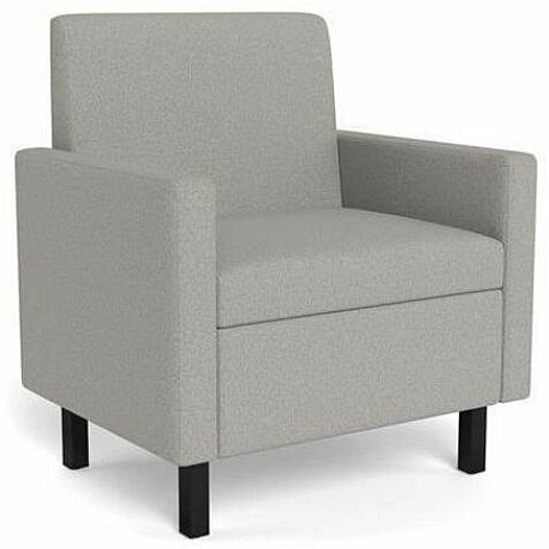 Safco Movvi Modular Single-Seat Chair with Both Arms 33.8" Height x 30" Width x 24" Depth - Finish: Dorset Platinum - Long Lasting, Durable, Upholstered, Armrest, Upholstered Arm, Modular - For Lounge (MISSABDT15)