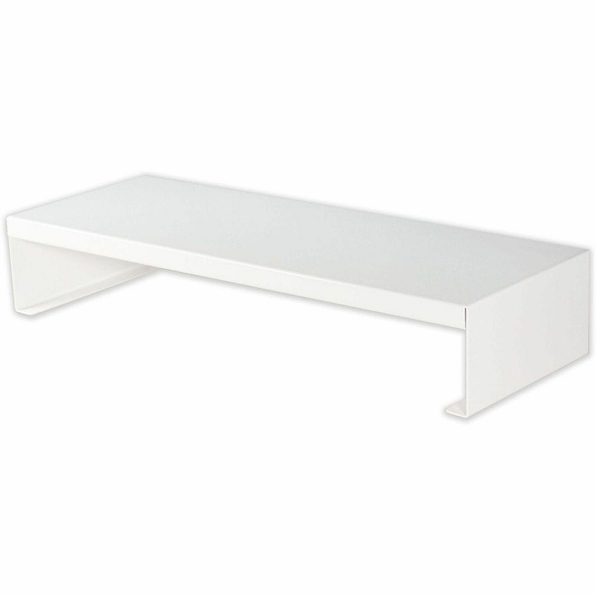 Victor MagnaTrack All-Steel Monitor Riser Computer Monitor Display Type Supported - 4" Height x 8" Width - Desktop - Steel, Solid Steel - Arctic White - For Monitor, Office, Studio, Home - Ergonomic, Comfortable, Non-slip Base, Sturdy, Robust, Du (MT200W)