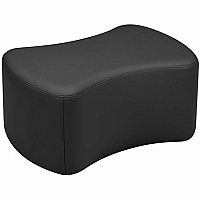 Learniture Shapes Series II Bowtie Modular Soft Seating Vinyl Seat Material - Engineered Wood Frame Material - Black Smooth Grain - Foam (LNT1016BKA)