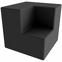 Learniture Shapes Series II 2-Tier Corner Soft Seating Foam, Vinyl Seat Material - Engineered Wood Frame Material - Black Smooth Grain - Rubber (LNTSS2ICBK)