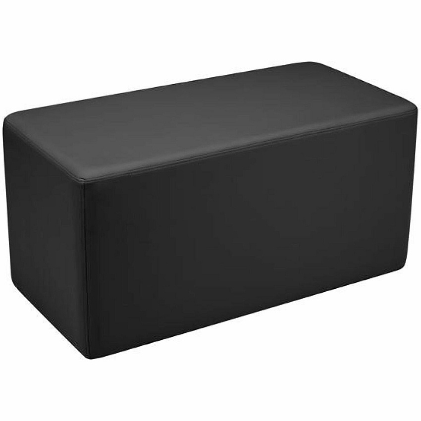 Learniture Shapes Series II Rectangle Soft Seating Vinyl Seat Material - Engineered Wood Frame Material - Black Smooth Grain - Foam (LNT1011BKA)