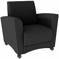 Learniture Shapes Series II Common Area Chair Foam, Vinyl, Polyurethane Seat Material - Wood Frame Material - Black Smooth Grain - Armrest (LNT1600BK)
