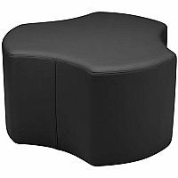 Learniture Shapes Series II Cog Modular Soft Seating Vinyl Seat Material - Engineered Wood Frame Material - Black Smooth Grain - Foam (LNT1015BKA)