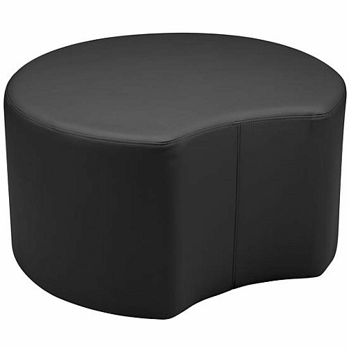 Learniture Shapes Series II Crescent Soft Seating Vinyl Seat Material - Engineered Wood Frame Material - Black Smooth Grain - Foam (LNT1014BKA)