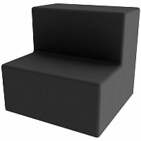 Learniture Shapes Series II 2-Tier Soft Seating Foam, Vinyl Seat Material - Engineered Wood Frame Material - Black Smooth Grain - Rubber (LNTSS2BK)