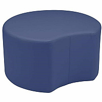 Learniture Shapes Series II Crescent Soft Seating Vinyl Seat Material - Engineered Wood Frame Material - Navy - Foam (LNT1014266A)