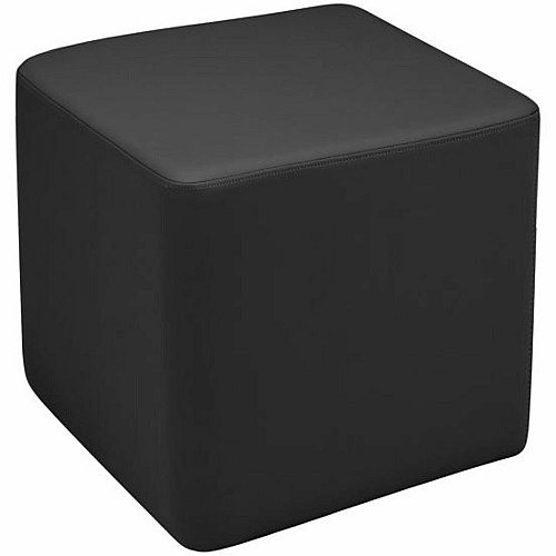 Learniture Shapes Series II Modular Cube Soft Seating Vinyl Seat Material - Engineered Wood Frame Material - Black - Foam (LNT1001BK)