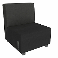 Learniture Shapes Series II Chair w/Charging Ports Engineered Wood Frame Material - Black Smooth Grain - Foam, Vinyl (LNT1022BKA)