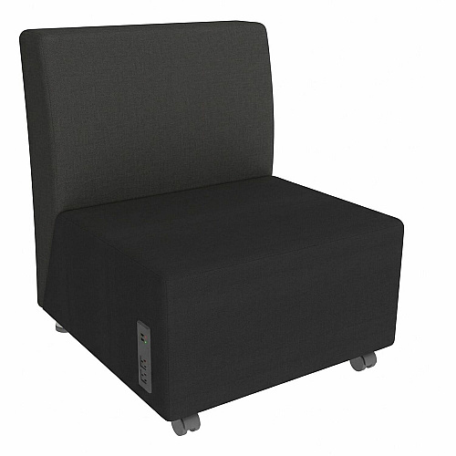 Learniture Shapes Series II Chair w/Charging Ports Engineered Wood Frame Material - Black Smooth Grain - Foam, Vinyl (LNT1022BKA)