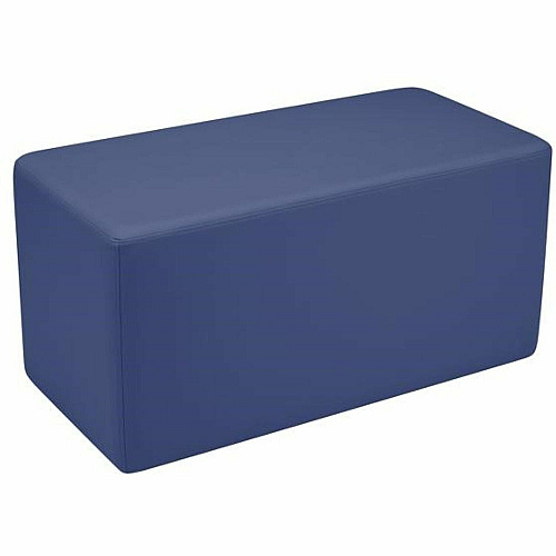 Learniture Shapes Series II Rectangle Soft Seating Vinyl Seat Material - Engineered Wood Frame Material - Navy - Foam (LNT1011266A)