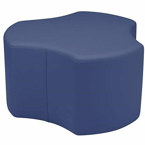Learniture Shapes Series II Cog Modular Soft Seating Vinyl Seat Material - Engineered Wood Frame Material - Navy - Foam (LNT1015266A)