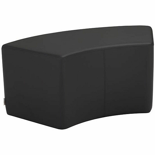 Learniture Shapes Series II S-Curve Soft Seating Vinyl Seat Material - Engineered Wood Frame Material - Black Smooth Grain - Foam (LNT1013BKA)