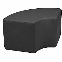 Learniture Shapes Series II 1/4 Round Soft Seating Vinyl Seat Material - Engineered Wood Frame Material - Black Smooth Grain - Foam (LNT1012BKA)
