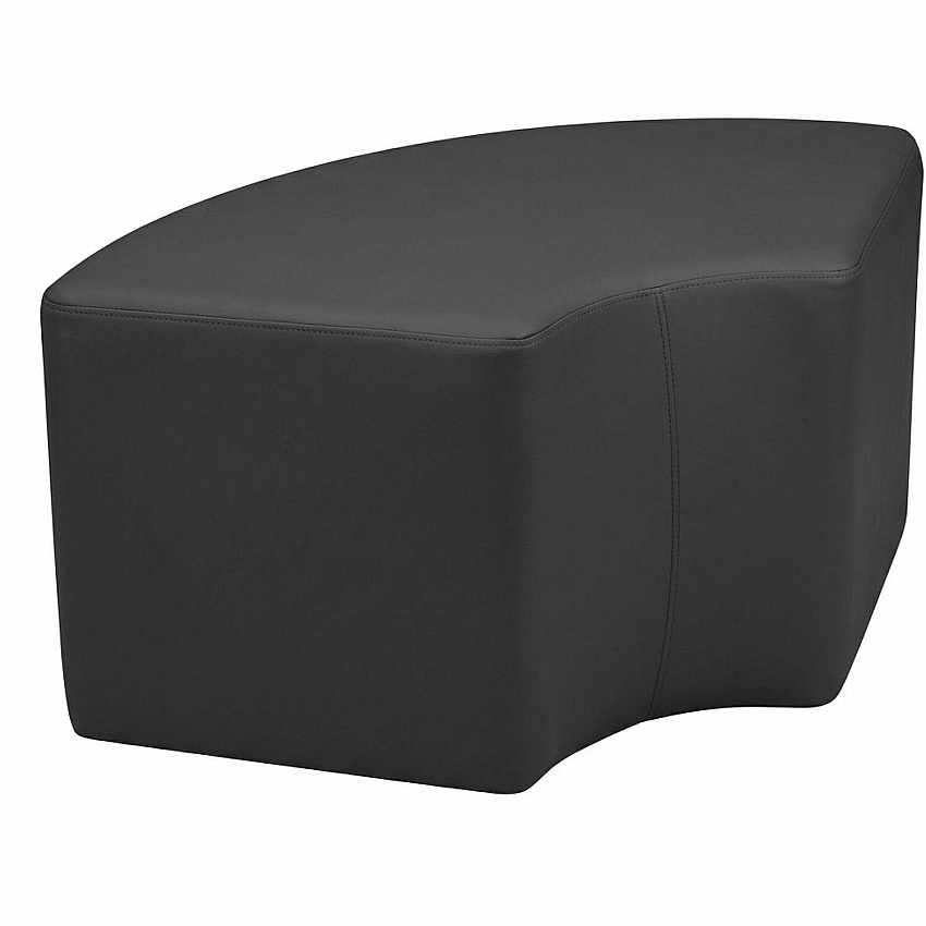 Learniture Shapes Series II 1/4 Round Soft Seating Vinyl Seat Material - Engineered Wood Frame Material - Black Smooth Grain - Foam (LNT1012BKA)