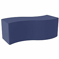 Learniture Shapes Series II Soft Seating Wave Bench Vinyl Seat Material - Engineered Wood Frame Material - Navy - Foam (LNT1076266)