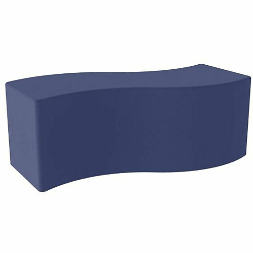 Learniture Shapes Series II Soft Seating Wave Bench Vinyl Seat Material - Engineered Wood Frame Material - Navy - Foam (LNT1076266)