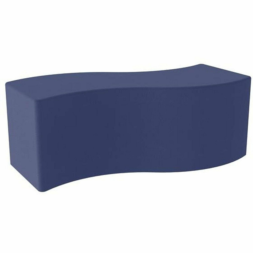 Learniture Shapes Series II Soft Seating Wave Bench Vinyl Seat Material - Engineered Wood Frame Material - Navy - Foam (LNT1076266)