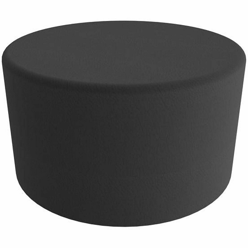 Learniture Shapes Series II Large Cylinder Soft Seating Vinyl Seat Material - Engineered Wood Frame Material - Black Smooth Grain - Foam, Vinyl (LNT1042BK)