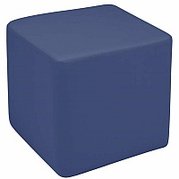 Learniture Shapes Series II Modular Cube Soft Seating Vinyl Seat Material - Engineered Wood Frame Material - Navy - Foam (LNT1001266A)