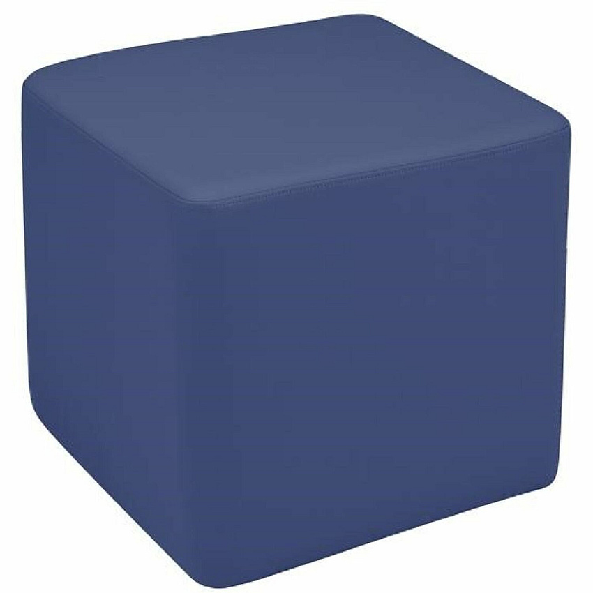 Learniture Shapes Series II Modular Cube Soft Seating Vinyl Seat Material - Engineered Wood Frame Material - Navy - Foam (LNT1001266A)