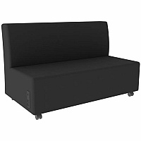 Learniture Shapes Series II Soft Seating Sofa w/Charging Ports Wood Frame - 51.5" x 28.5" x 32" Overall Dimension - Vinyl, Polyurethane, Foam Seat (LNT1023BKA)