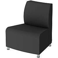 Learniture Shapes Series II Banquette Soft Seating Foam Seat Material - Wood Frame Material - Four-legged Base - Black Smooth Grain - Polyurethane, Vinyl (LNT3005BK)