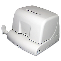 Master 12-Sheet EP210 Electric/Battery-Operated Two-Hole Punch, 1/4