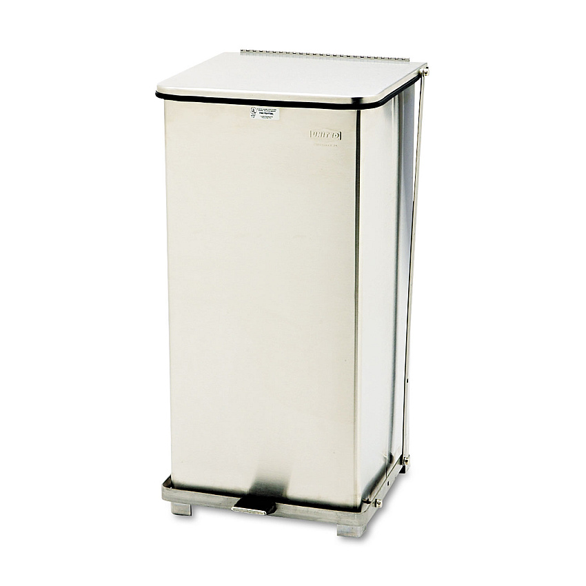 Rubbermaid Commercial Defenders Heavy-Duty Steel Step Can, 13 gal, Steel, Stainless Steel (ST24SSPL)