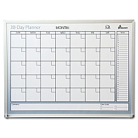 AbilityOne 7520012239896, SKILCRAFT Dry Erase 30-Day Planner, 36 x 24, White Surface, Aluminum Frame
