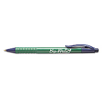 AbilityOne 7520015789301, SKILCRAFT Bio-Write Ballpoint Pen, Retractable, Medium 1 mm, Blue Ink, Green Barrel, Dozen