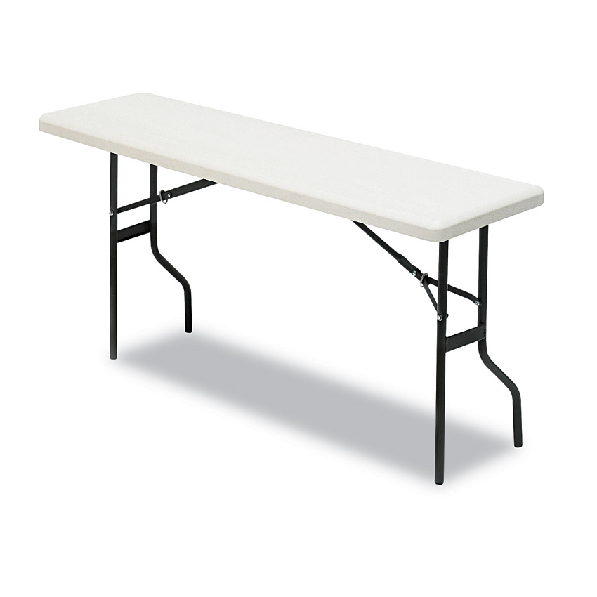 Iceberg IndestrucTable Classic Folding Table, Rectangular, 60" x 18" x 29", Platinum (65353)