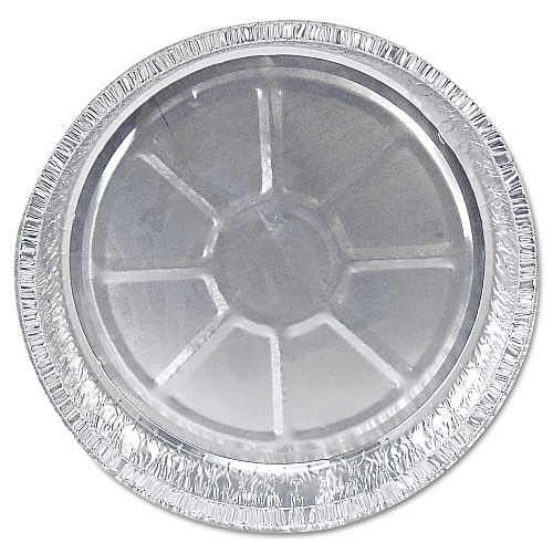 HFA Round Aluminum Container with Lid, 48 oz, 9" Diameter, Silver, 500/Carton (204630)