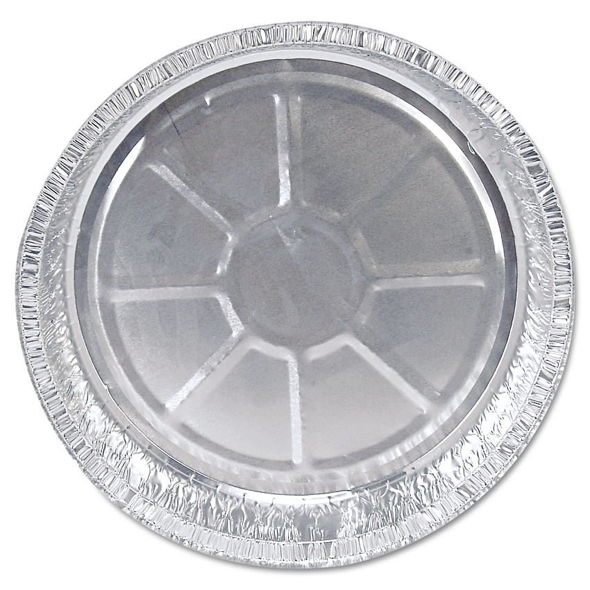 HFA Round Aluminum Container with Lid, 48 oz, 9" Diameter, Silver, 500/Carton (204630)