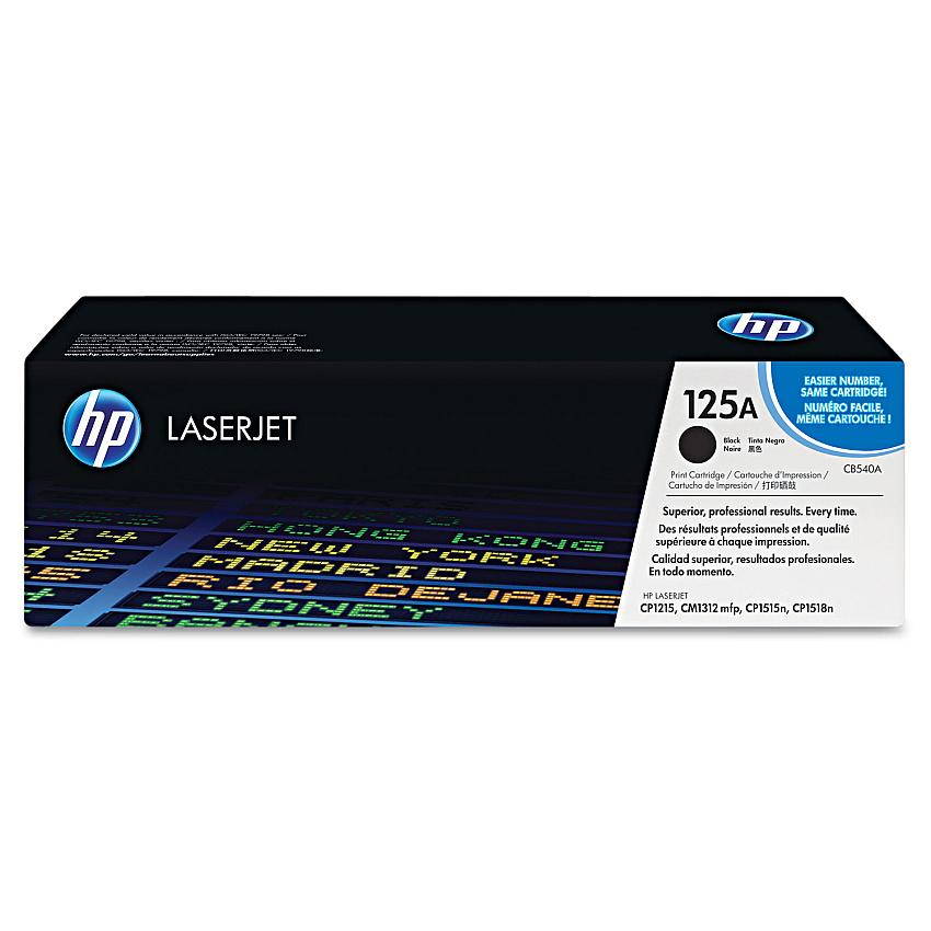 HP 125A, (CB540A) Black Original LaserJet Toner Cartridge