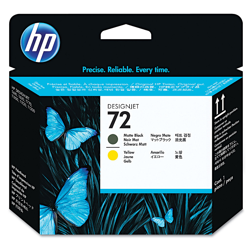 HP 72, (C9384A) Matte Black/Yellow Printhead