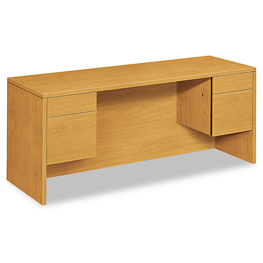 HON 10500 Series Kneespace Credenza With 3/4-Height Pedestals, 72w x 24d x 29.5h, Harvest (10543CC)