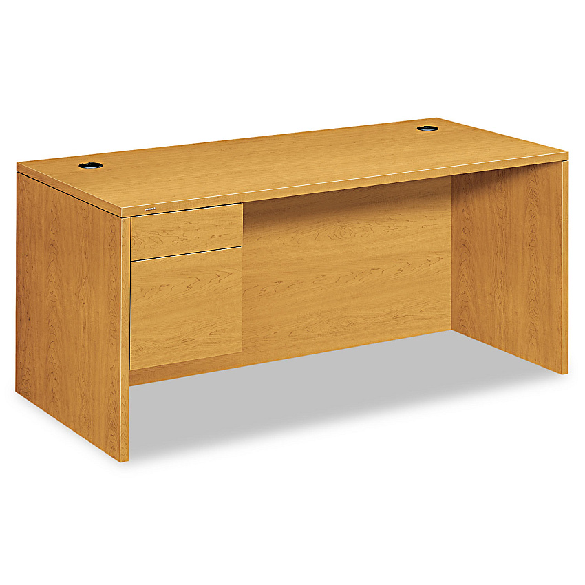 HON 10500 Series "L" Workstation Single Pedestal Desk, 66" x 30" x 29.5", Harvest (10584LCC)