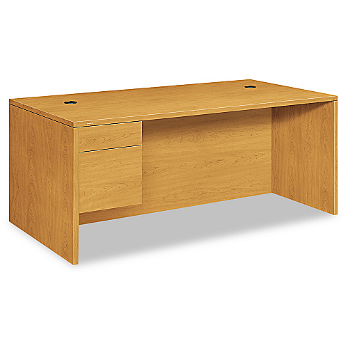 HON 10500 Series "L" Workstation Single Pedestal Desk with 3/4 Height Pedestal, 72" x 36" x 29.5", Harvest (10586LCC)
