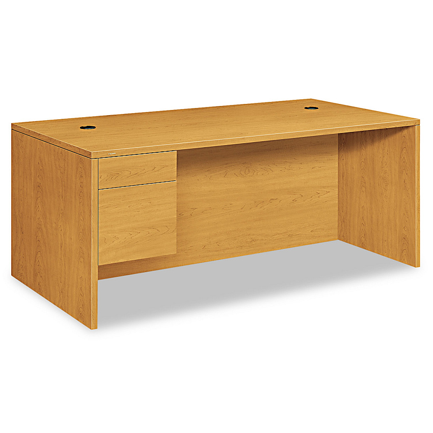 HON 10500 Series "L" Workstation Single Pedestal Desk with 3/4 Height Pedestal, 72" x 36" x 29.5", Harvest (10586LCC)
