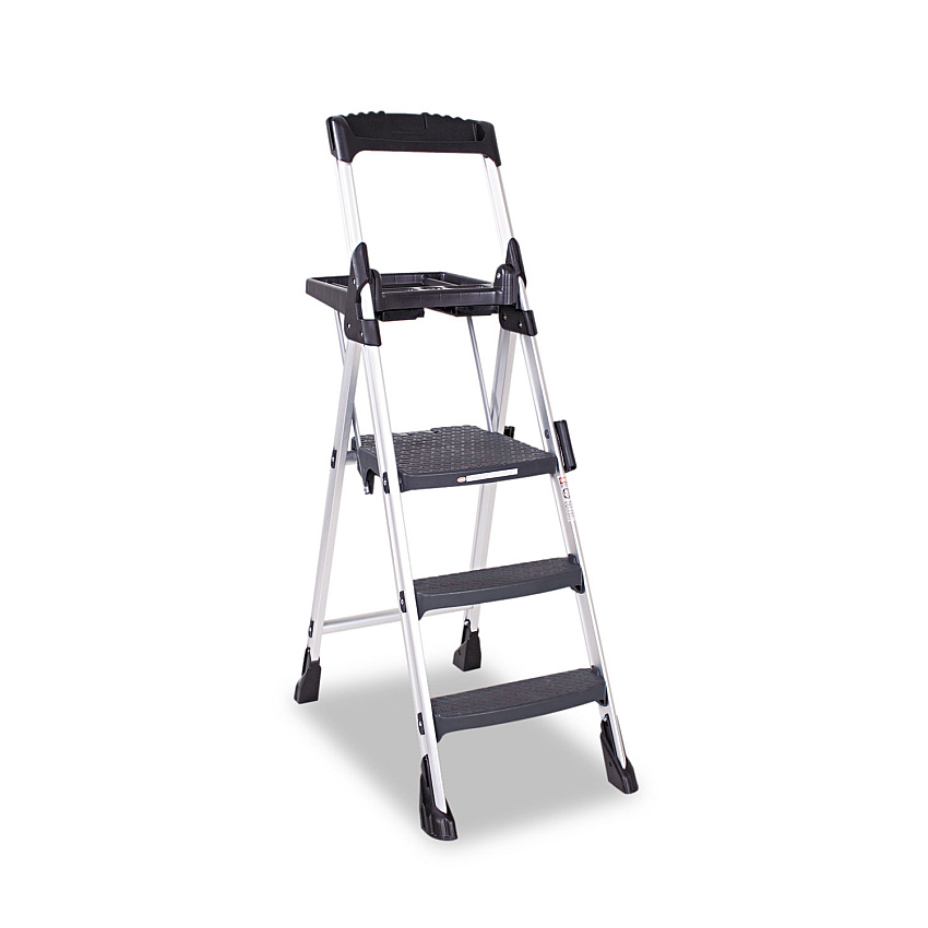 COSCO Worlds Greatest Work Platform, 3-Step, 300 lb Capacity, Aluminum/Resin, Black (11003ABL1)