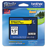 Brother TZe Standard Adhesive Laminated Labeling Tape, 0.47