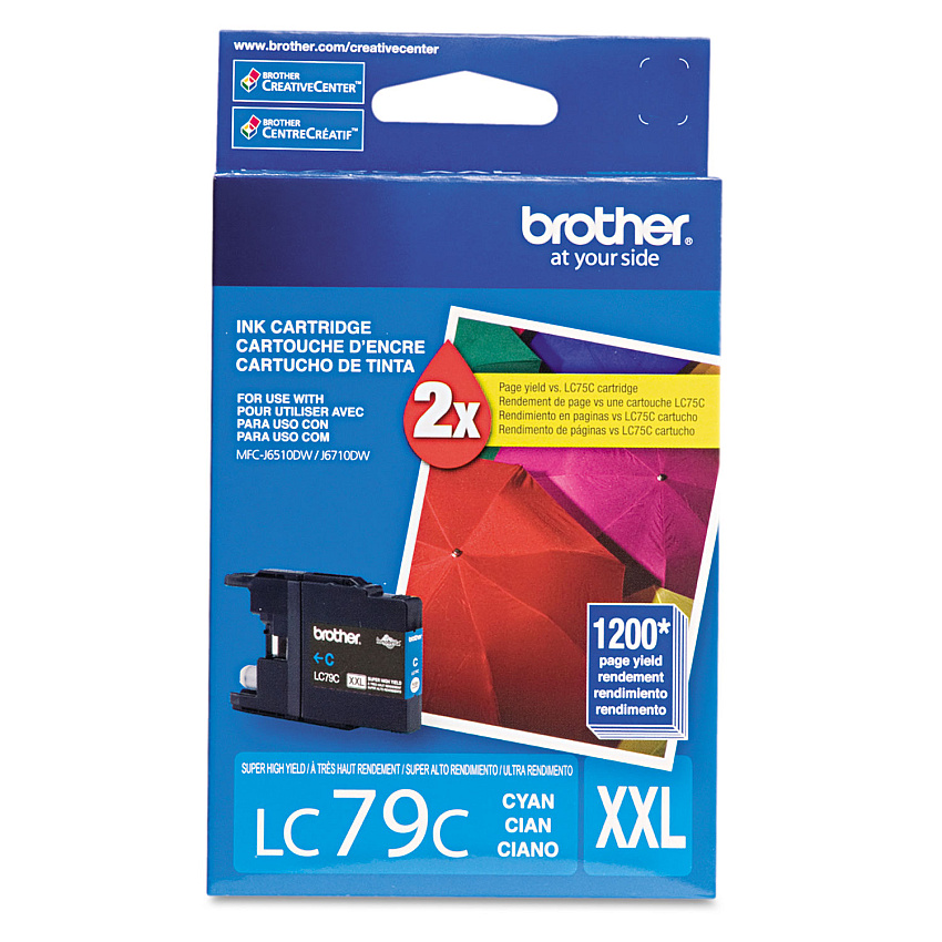 Brother LC79C Innobella Super High-Yield Ink, 1,200 Page-Yield, Cyan