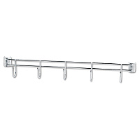 Alera Hook Bars For Wire Shelving, Five Hooks, 24" Deep, Silver, 2 Bars/Pack (ALESW59HB424SR)