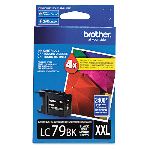 Brother LC79BK Innobella Super High-Yield Ink, 2,400 Page-Yield, Black