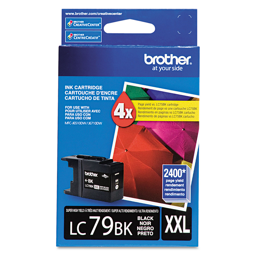 Brother LC79BK Innobella Super High-Yield Ink, 2,400 Page-Yield, Black