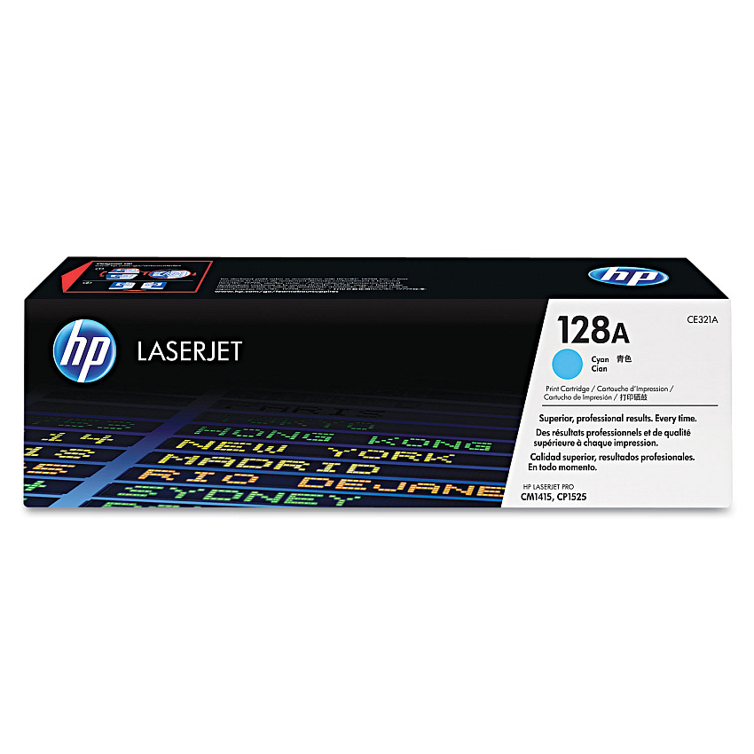HP 128A, (CE321A) Cyan Original LaserJet Toner Cartridge