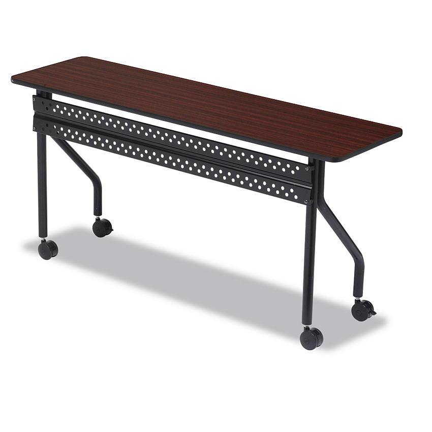 Iceberg OfficeWorks Mobile Training Table, Rectangular, 72" x 18" x 29", Mahogany/Black (68068)