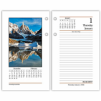 At-A-Glance Photographic Loose-Leaf Desk Calendar Refill Standard - Julian Dates - Daily - 12 Month - January 2026 to December 2026 - 1 Day Double Page Layout - 3 1/2