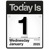 At-A-Glance Today Is Wall Calendar Large - Julian Dates - Daily - 12 Month - January 2026 to December 2026 - 1 Day Single Page Layout - 8 1/2" x 8" Sheet Size - White Sheet - Black - Poly, Paper - Eyelet, Unruled Daily Block, Flexible - 1 Each (K400)